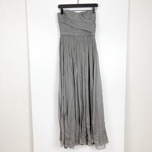 J.Crew Bridesmaid Size 6 Chiffon Long Strapless Dress Maxi Gray